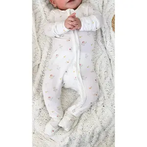 Baby Bamboo Zippered Onesie (Dainty Floral)
