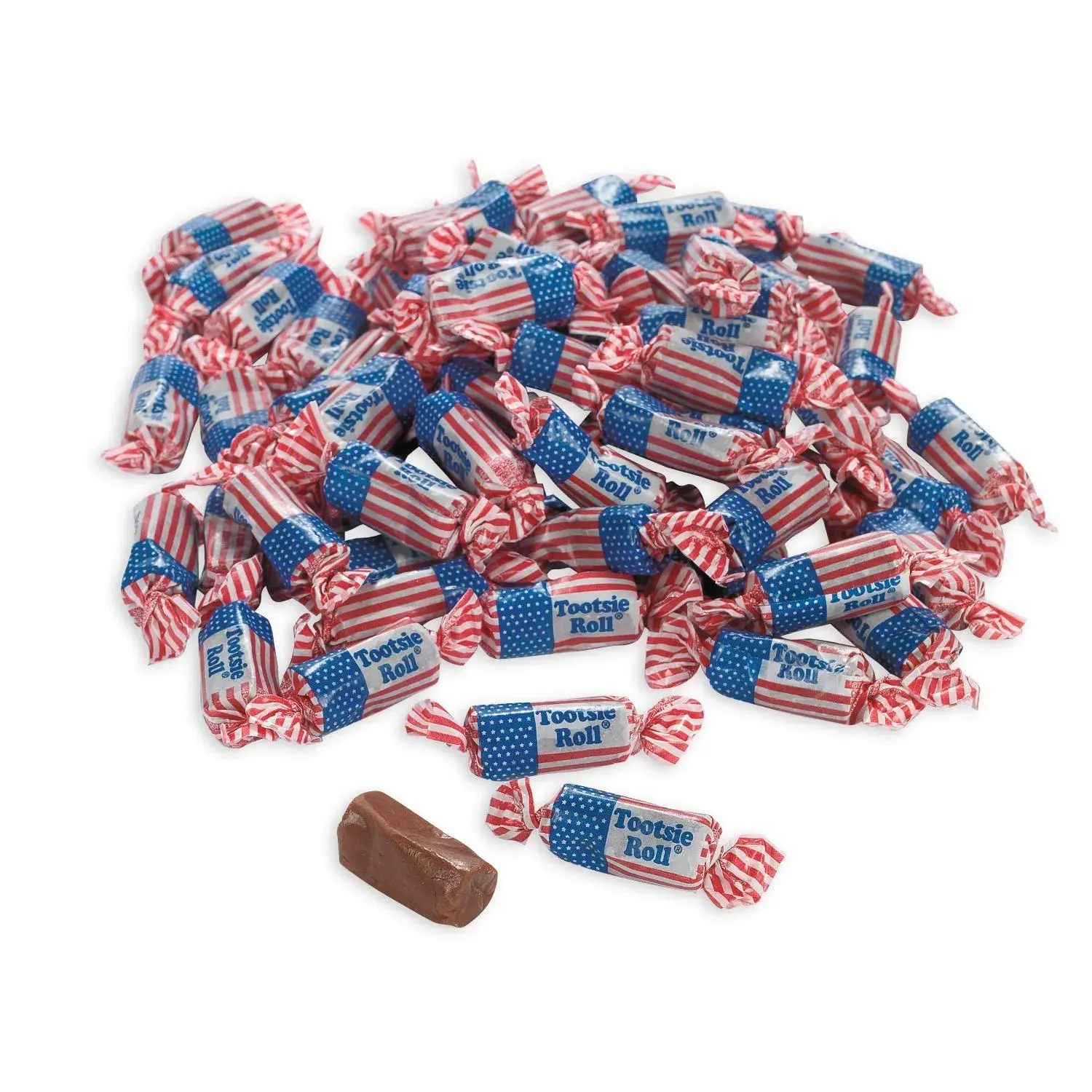Tootsie Roll Patriotic USA Flag Midgees Chocolate Candy - 70 Pcs