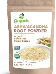 Organic Ashwagandha Root Powder -8 Ounce | Lab Tested for Purity | Resealable Kraft Bag,Non-GMO, Indian Ginseng, Withania Somnifera -100% Raw from India, by SHOPOSR (8 oz)