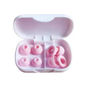 Reusable Silicone Waterproof Earplugs for Swimming & Sleep, Comfortable Noise-Reducing Design, Storage Box Included, 3 Interchangeable Tips, Swimming Accessories