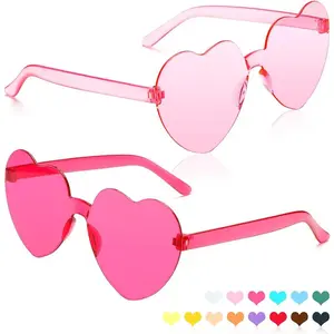 Heart Sunglasses 2 Pairs Heart Shaped Sunglasses Womens Heart Glasses Rave Sunglasses for Women Party Favors