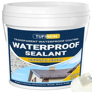 Transparent Waterproof Coating, 1.32 Gallon Invisible Waterproof Agent Indoor & Outdoor Sealant Water-Based Clear Sealant Roofs, Walls, Garden, Terraces