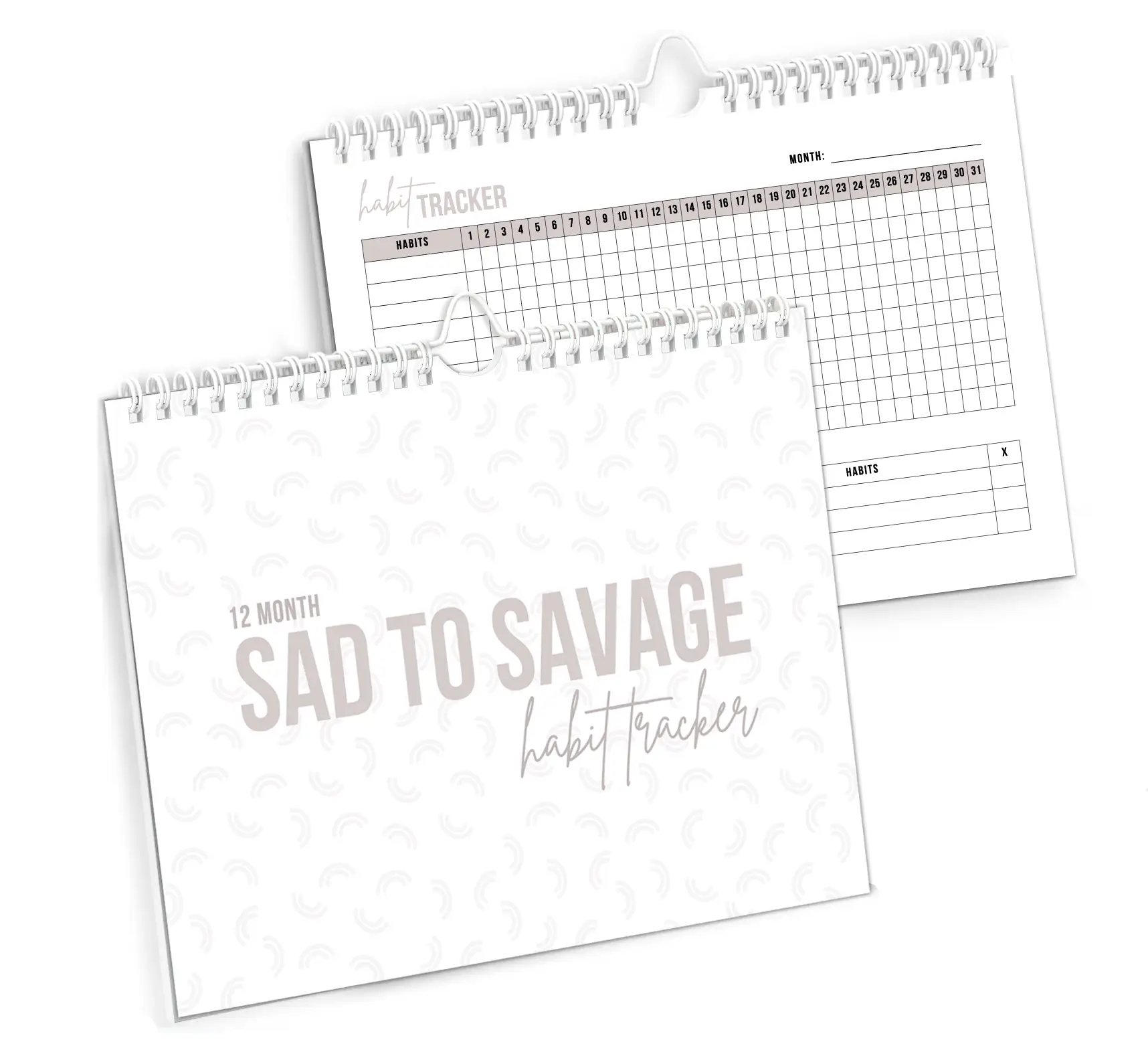 SAD TO SAVAGE Habit Tracker by Shelby Sacco - Daily Habit Tracker Journal with Affirmations and Educational Material on The Habit Loop for Creating Ha