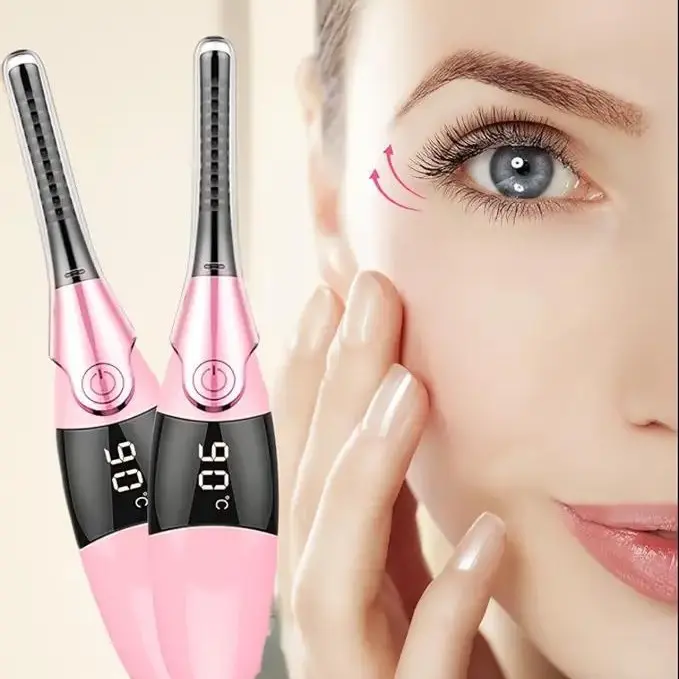 Heated eyelash curler, portable USB rechargeable, 4-speed temperature adjustable, LED digital display, quick and easy makeup and beauty eyelash styling tools Eyelash Curlers