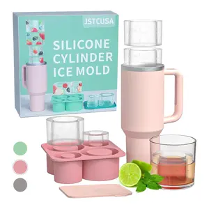 Ice Mold for Stanley Cup,Ice Cube Tray for Stanley,Silicone Ice Cube Tray for 40oz 30oz 20oz Tumbler, Easy Fill and Release Ice Mold Maker with Lid.