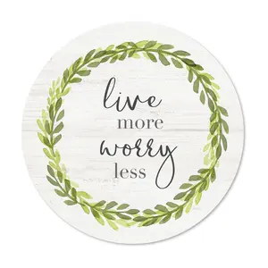 Courtside Market Live More 12" x 12" Circular Wood