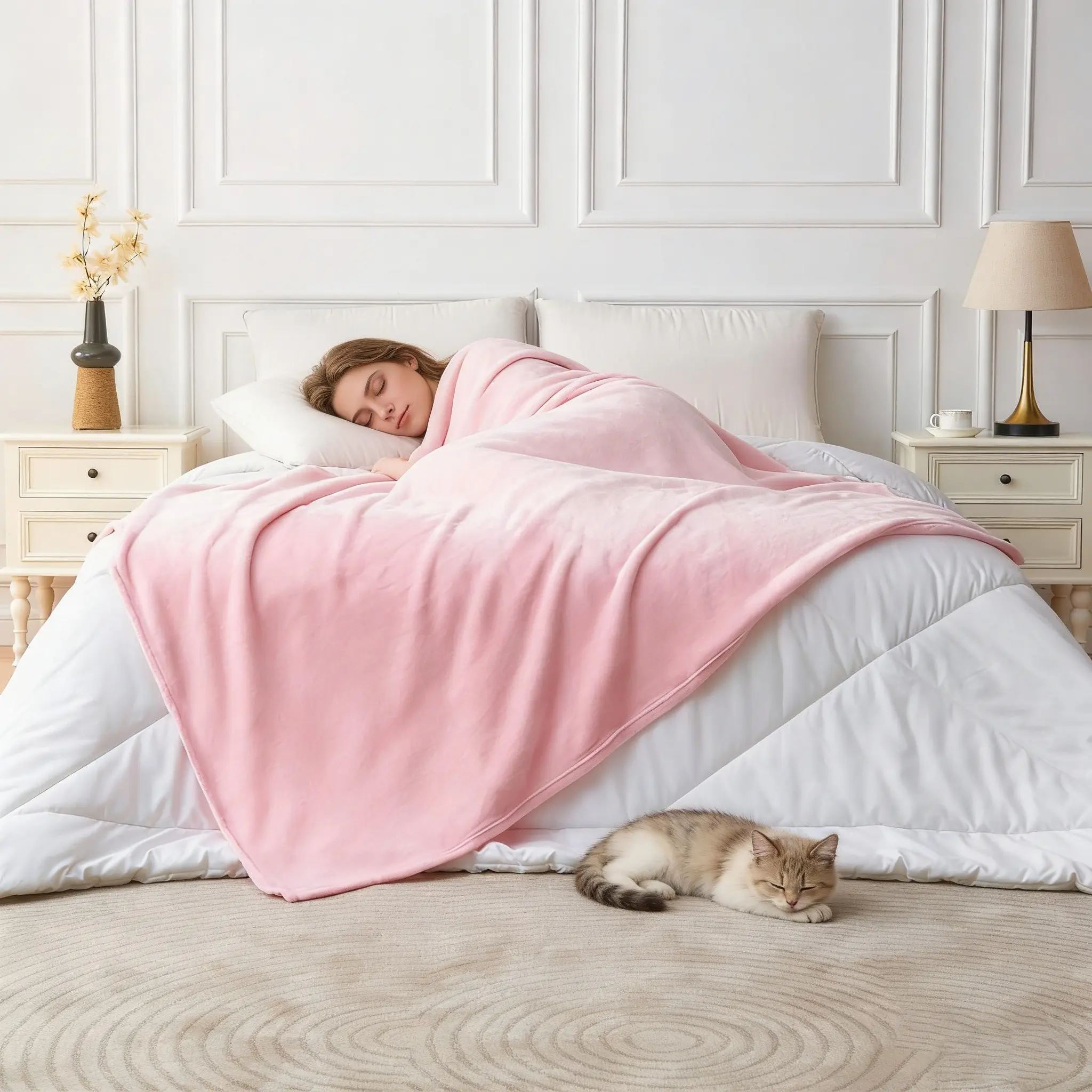 Ultra-Soft Plush Blanket, Comfortable Fluffy Texture, Multiple Colors Available, Lightweight Warm, Pet Friendly, Suitable for Sofa Bed Living Room, Soft Blankets, Lightweight Warmth, Soft Cozy Blanket, Soft Comfy Blanket