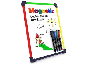Scribbledo Magnetic Dry Erase Whiteboard Small Double Sided Whiteboard for Kids with 4 Markers Reusable Write and Wipe Small Dry Erase Board for Classroom and Homeschool