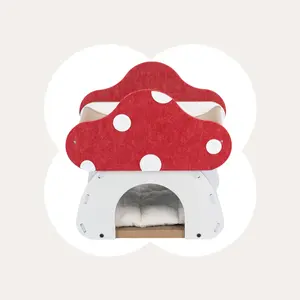 Happy & Polly Mushroom Loft – Cat Bed & Scratcher Combo