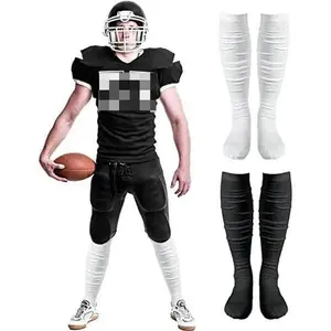 Ultra Long Scrunch Football Socks 1 Pack/2 Packs With Ankle Support Padded Knee High Socks, Non Slip Sport Socks for Youth Adult