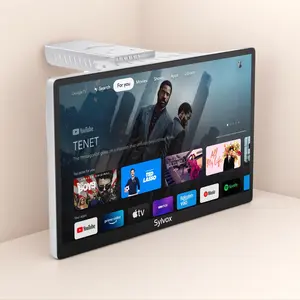 SYLVOX 15.6" Kitchen TV 1080P FHD Under Cabinet Smart TV Google TV OS Rotated & Folded, WiFi Bluetooth, for Kitchen Bedroom RV Camper (Mini Smart)