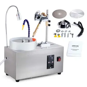 Gem Faceting Machine 180W Jade Grinding Polishing 2980 RPM Rock Polisher For Jewelry Making And Gemstone Faceting, High Power Stone Cutting Tool With Adjustable Speed, Stable Work Table, Suitable For Quartz Emerald Sapphire