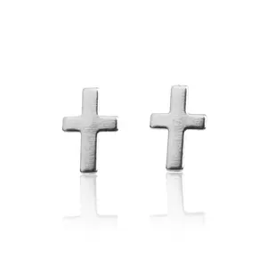 Silver Cross Stud Earrings