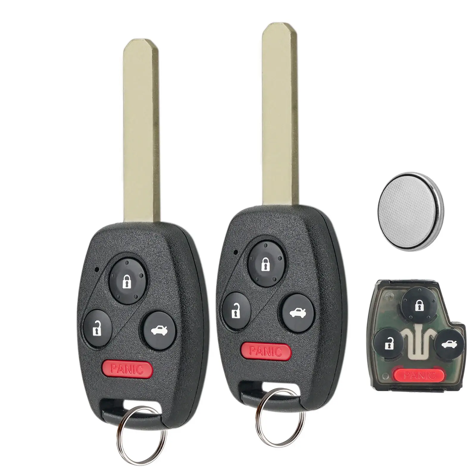 2 Car Remote Key Fobs - Keyless Entry Key Fob Replacement for Honda Pilot, Accord Sedan 2008-2014, 4-Button KR55WK49308 with Hatch, Trunk, Panic Functions, Car Gadgets, Accessories For Car