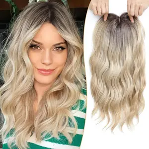 Hair Topper for Women - 16 Inch Curly/Wavy Clip-In Hairpiece for Thinning Hair, 6.5’’x6.5’’ Natural Base, Soft Synthetic Fiber for Daily Volume & Softness,Rich gradient colors
