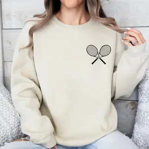 Tennis Sweatshirt, Tennis Ball & Racket sweater, Tennis Player Gift Womenswear Love Tops