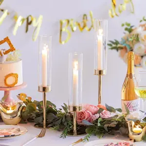 European Vintage Candlestick Holder Set, Christmas Wedding Birthday Party Decorations Supplies, Romantic Dinner Table Centerpiece Props
