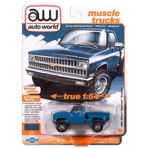 Auto World 1:64 1981 Chevrolet Silverado Stepside 10 4×4 – Medium Blue – Limited Edition