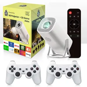 Android 11 Game Projector 64GB 30000 TF Card Wireless Game Controller Dual WIFI 1280 * 720P Home Theater Portable Projector