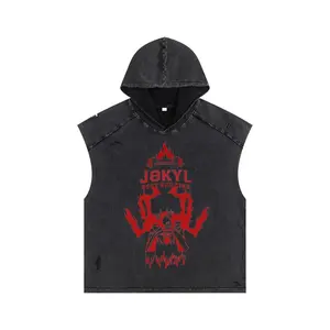 Snow Washed Boxy Hooded Jekyl Tank Top Menswear Apparel Garment