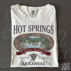 Vintage Hot Springs Arkansas Graphic Tshirt, Retro Comfort Colors Travel Souvenir 90s Nostalgia Unisex Shirt