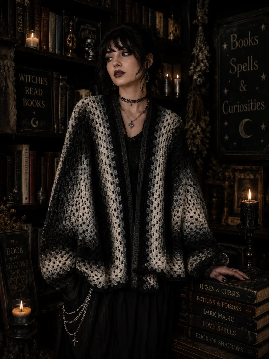 Black Variant Hexagonal Cardigan
