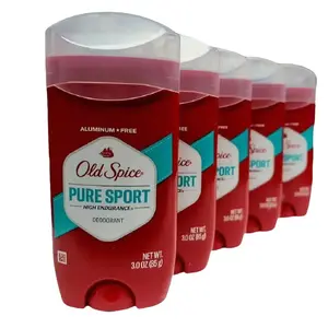 Old Spice Pure Sport High Endurance Deodorant for Men 3.0 oz 5 Pack Aluminum Free 24/7 Odor Protection with Atomic Robots