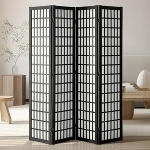 VEVOR Room Divider,  4 Panel Japanese Room Divider, Wood Folding Privacy Screen Indoor, Japanese Partition Dividers Portable Decoration Screens, for Room Separation Home Office Restaurant & Bedroom