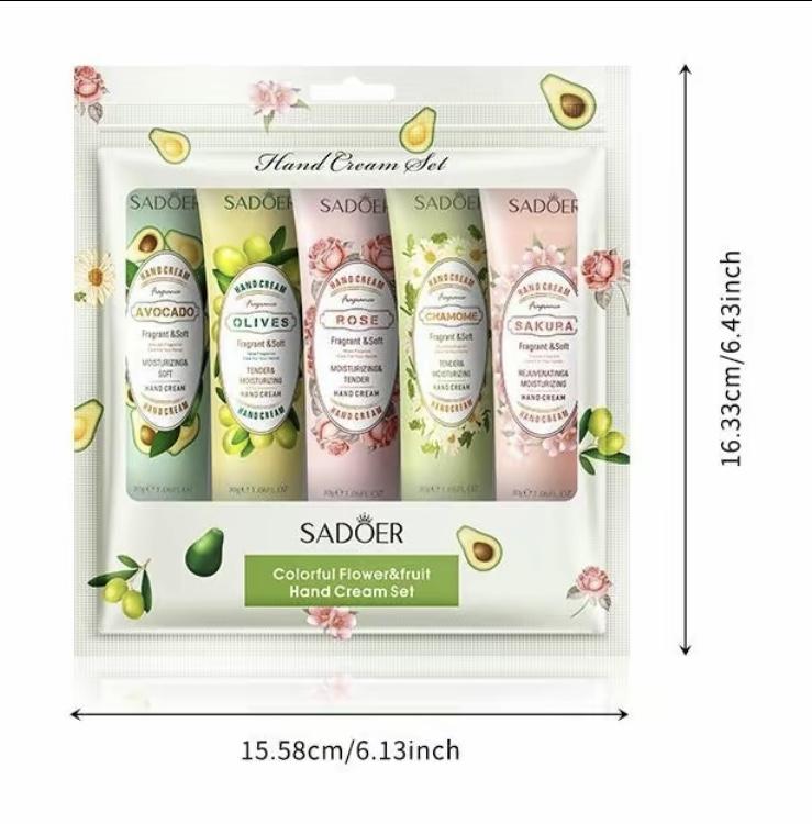 Colorful Fruit Hand Cream- Moisturizing Hand Cream for Women & Men - Five odors - Daily Hydration & Nourishment - Compact & Convenient - Soothes Cracked Hands