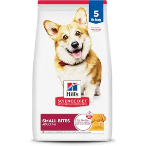Hill's Science Diet Adult 1-6 Small Bites Dry Dog Food, Chicken & Barley, 5 lb. Bag