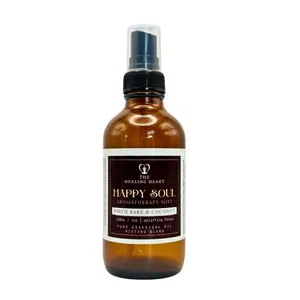 Happy Soul Room Spray For Uplifting Focus - Birch Bark, Toasted Coconut, Long Lasting Aroma Scent Freshener