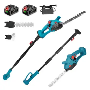 Telescoping Pole Hedge Trimmer with 2 Pack 20V 3.0Ah Batteries & Charger 1.3" Cutting Capacity Cordless for Shrubs Pruning