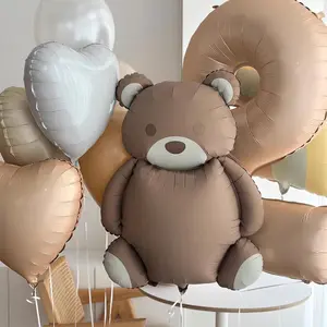 Cartoon Bear Car Plane Foil Balloons Kids Birthday Party Favors Rainbow Helium Globos Boy Girl Baby Shower Decoration Supplies