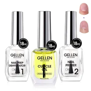 Gellen Nail Dehydrator & Primer + Cuticle Oil 18ML – Professional Nail Prep Kit