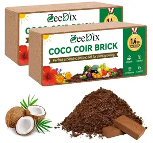 2 Pcs Coco Coir Brick for Plants- 100% Organic Coconut Coir for Garden Soil & Potting Mix, Low EC and pH Balance, Compressed Coconut Husk Fiber for Seed Starter Soil for Indoor Outdoor Plants