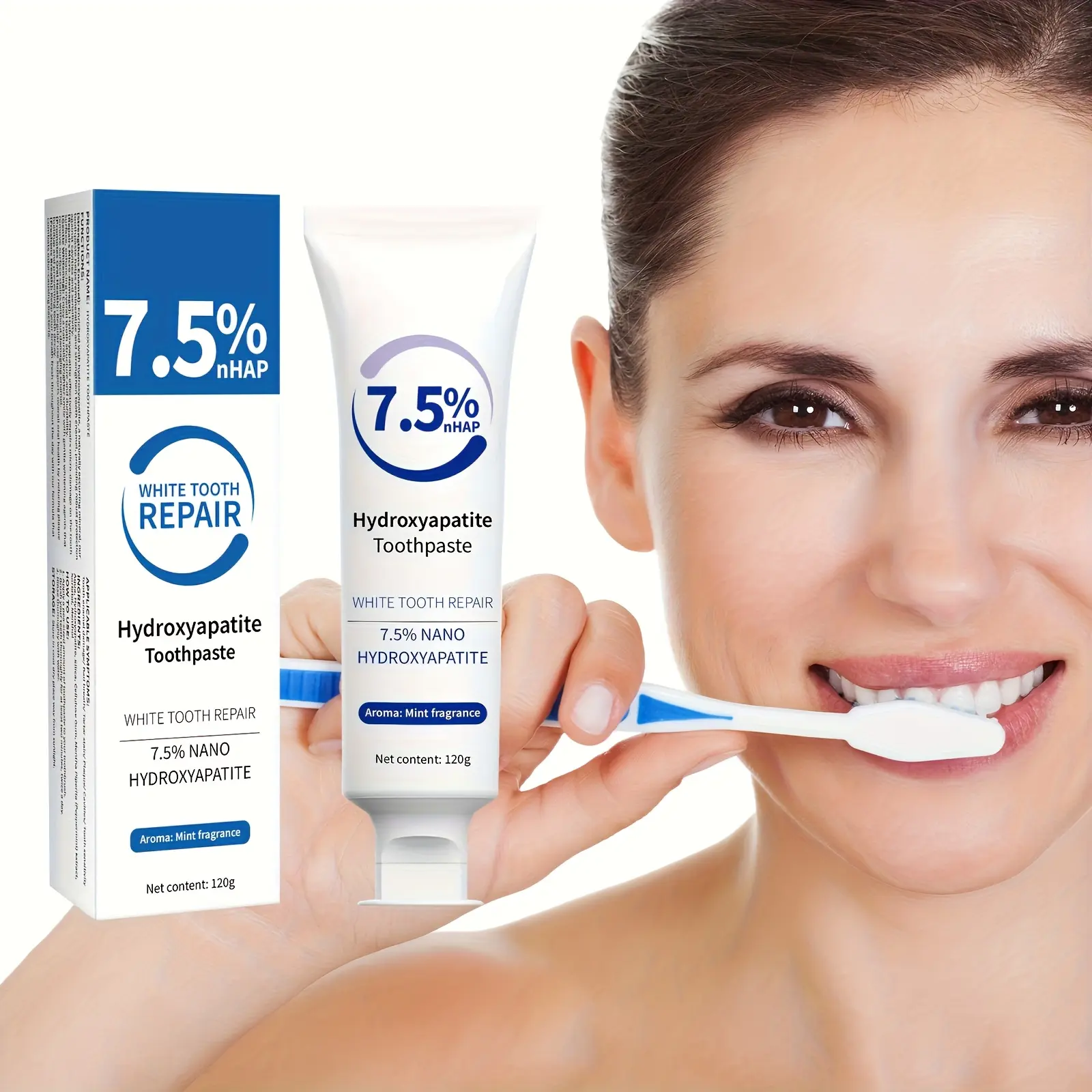 Hydrogen Peroxide Toothpaste, 7.5% Nano Teeth Repair, Deep Cleaning Mint Flavor, Fresh Breath, Oral Care Boost, Ideal Gift for Women, Oral Care Product