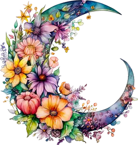 DTF Transfer – Moon Flower Multi Sizes (MN-FL001)
