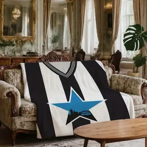 FC Logo (Newcastle-Themed, Star & Mascot) Throw Blanket, Funny Fashion Blankets Cute Ultra-Soft Warm Blanket Unique All-Season Comfortable Blankets Quilt For Room Couch Car Camping Office, Birthday Christmas Gift Decor