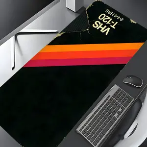 Retro Tape Distressed Large Gaming Mouse Pad,Vintage 80s Desktop Drotection Pad,Washable Rubber Pad Non-Slip Lock Edge Multi-Size Mouse Pad Suitable For Home Office,Good Gift for Family and friends,Desktop Accessory
