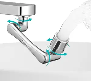 1080°Swivel Faucet Extender with Filter,Swivel Robotic Arm Bathroom Faucet Extender, Kitchen Rotating Extension with 2 Mode Splash