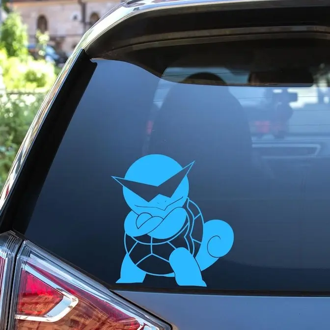 Bulbasaur Waving Peeker Vinyl Decal – Cute Anime Pokemon Sticker For Car Window
