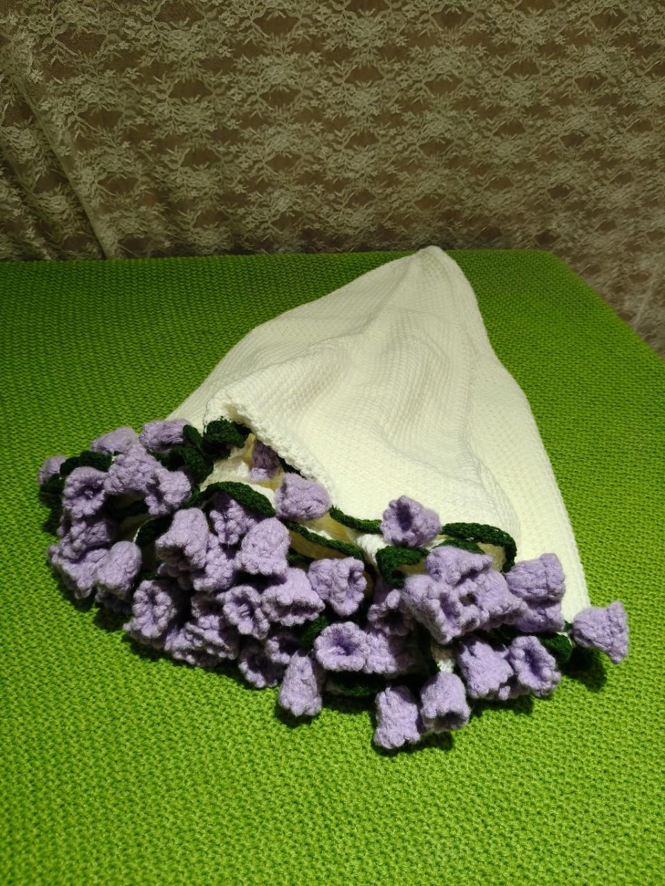Crochet Flower Hand Woven Blanket, Pure Handmade Blanket,Turned into bouquet of flowers , a special gift for mother, elder , and your love