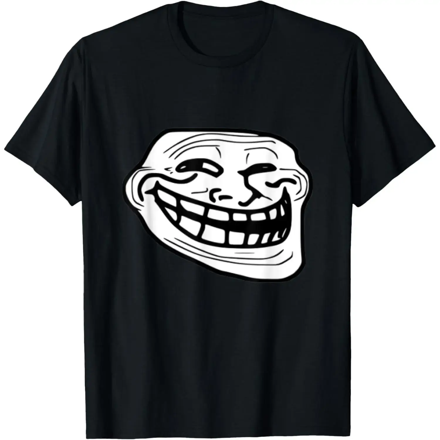 Women's Troll Face Meme Cotton T-Shirt, Relaxed Fit Short-Sleeve Basic Shirt with Comfortable Fabric, Cotton Shirt, Crew Necks