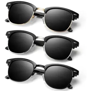 3Pcs Ultimate Eye Protection Classic Semi Rimless Polarized Sunglasses for Men Women UV400 HD Lenses Reduce Glare Enhance Vision Lightweight Durable Stylish Half Frame Retro Driving Sun Glasses for Everyday Use Outdoor Activities Travel tiktokshopspringgl