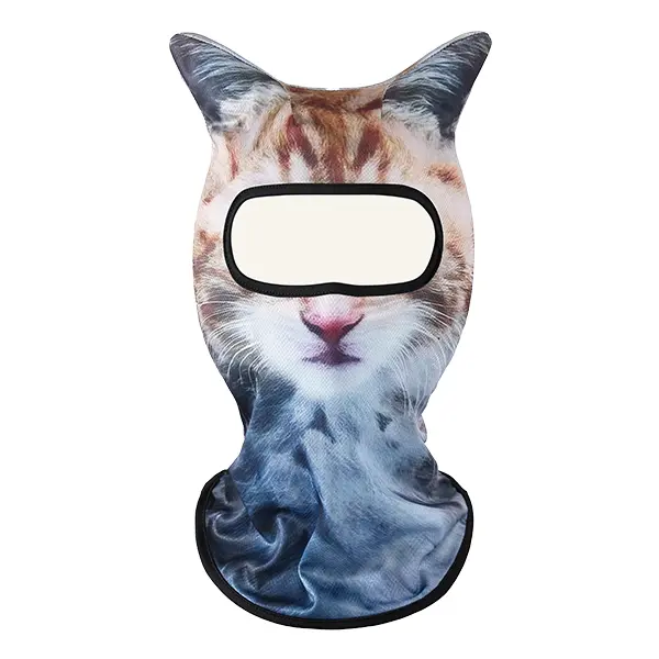 3D Realistic Cat Ear Balaclava Face Mask, Windproof Quick Dry Thermal Neck Gaiter, Funny Animal Full Face Hood for Skiing, Snowboarding, Motorcycle, Cycling Outdoor Sports
