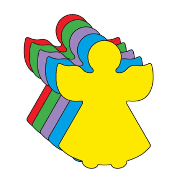 SHAPES ETC. Large Colorful Angel Foam Cut-Outs, Assorted Craft Materials for Art Projects & Decoration Ideas