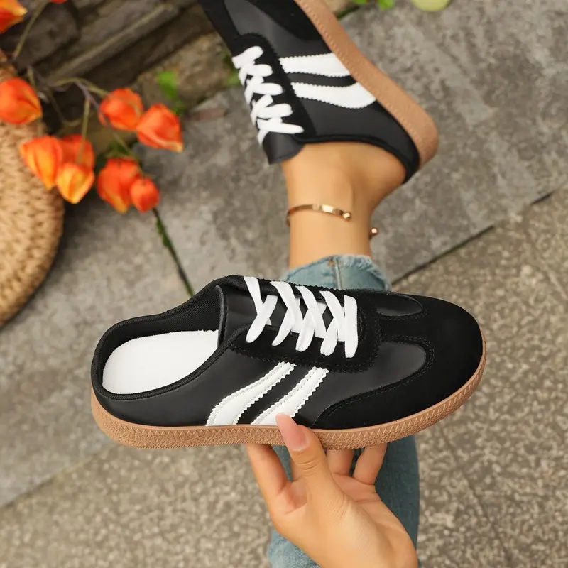 Comfortable Slip-On Half-Slip Flat Casual Couple Sneakers, Sporty Casual Shoes, Men & Women Fashion Athletic Sports Walking Shoes, Trendy Shoes, Easy Wear, Perfect for All-Day Comfort