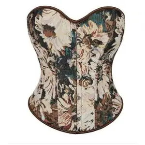 Brown Vintage Corset Comfort Fabric Womenswear Adjustable