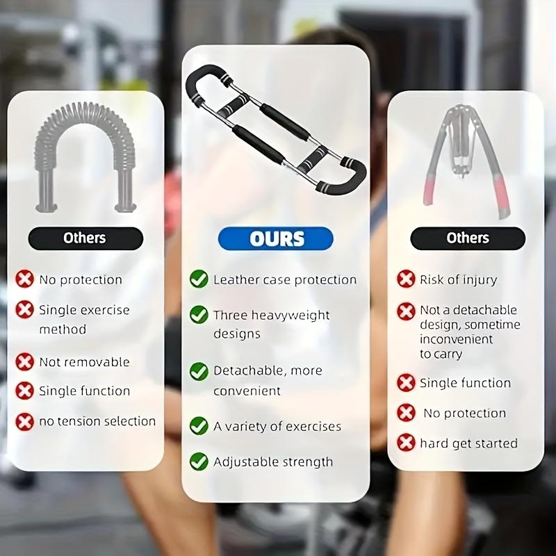 Muscle Burn Arm Exerciser, Shoulder Chest Trainer, Boost Muscle Burn, Home Use，Chest Arm Training Bar, High-strength Spring, Chest Tricep Exerciser, Non-slip Handle, Detachable for Storage，Adjustable Resistance Arm Chest Trainer, Alloy Material