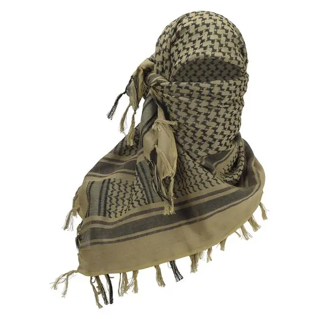 Authentic Shemagh Head Scarf Keffiyeh Balaclava Pakistani Palestine for Men and Woman DARK EARTH